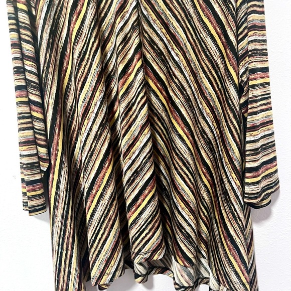 Multiples Brown Asymmetrical liquid knit 3/4 Sleeve Blouse 2X - Picture 7 of 7